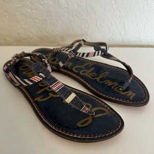 Sam Edelman Gigi denim striped sandals